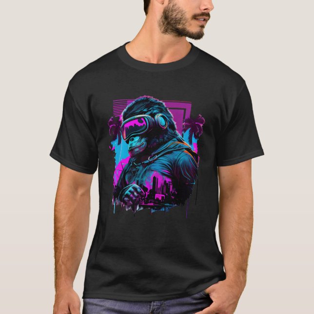 T-shirt VR Gamer Gorilla dans VR Headset Virtual Reality G (Devant)