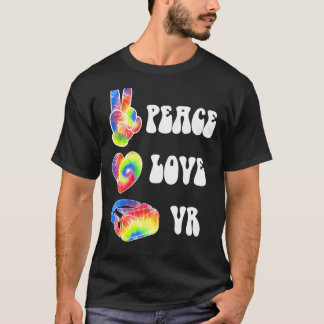 T-shirt Vr Virtual Reality Jeu Gamer Pc Peace Love Vr R