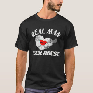 T-shirt Vrai Amour d'Homme Tech House Musique Idée DJ Viny