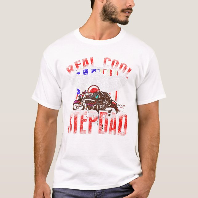 T-shirt Vrai Cool STEPDAD Biker (Devant)