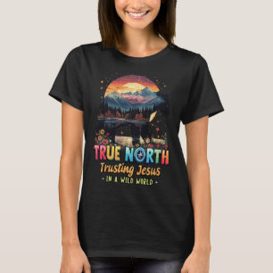 T-shirt Vrai Nord Faire Confiance à Jésus Dans un Monde Sa