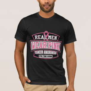 T-shirt VRAI rose de vêtements pour hommes pour le cancer