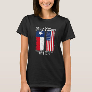 T-shirt Vrai Texan Double Citoyen Aimer Texas Et Amérique