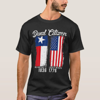 T-shirt Vrai Texan Double Citoyen Aimer Texas Et Amérique