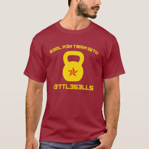 T-shirt Vrai train d'hommes avec Kettlebells