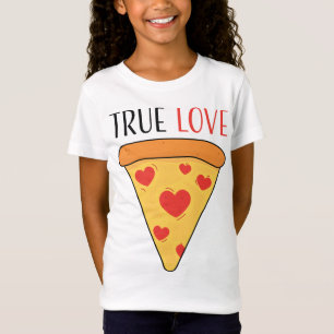 T-Shirt Vraie Amour Pizza Filles Garçons Enfants