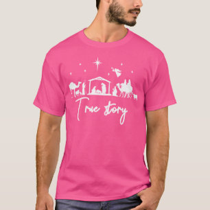 T-shirt Vraie Histoire Nativité Noël Bébé Jésus Manger Ca