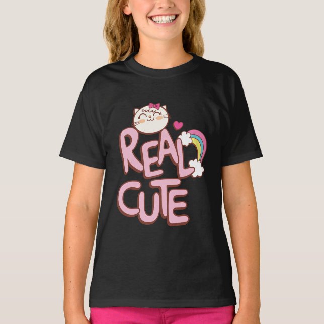 T-shirt Vraiment mignonne fille (Devant)