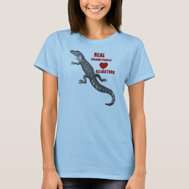 T-shirt Vrais alligators d'amour de personnes de marais (Devant)