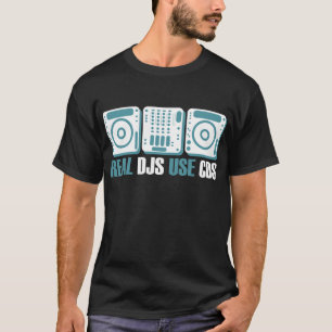 T-shirt Vrais Cd d'utilisation de DJs (blancs)