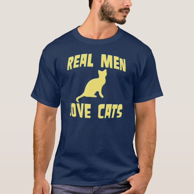T-shirt Vrais chats d'amour d'hommes (Devant)