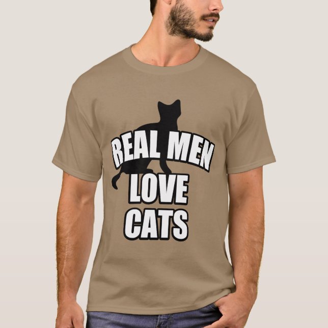 T-SHIRT VRAIS CHATS D'AMOUR D'HOMMES (Devant)