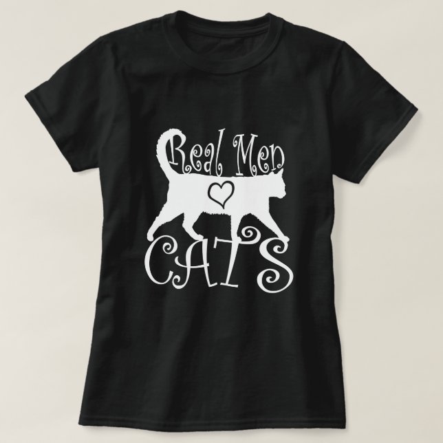 T-shirt Vrais chats d'amour d'hommes (Design devant)