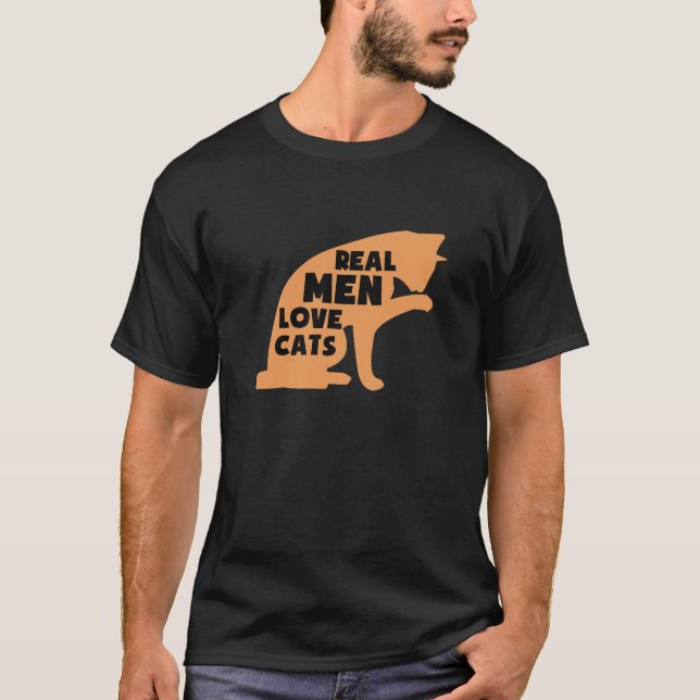 T-shirt Vrais chats d'amour d'hommes (Devant)