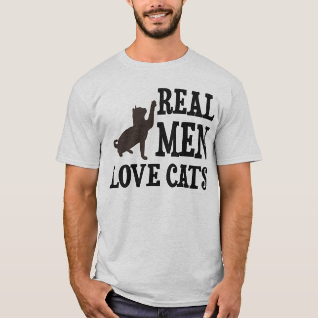 T-shirt Vrais chats d'amour d'hommes (Devant)