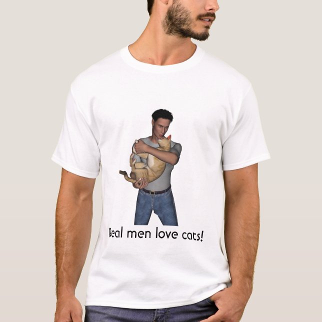 T-shirt Vrais chats d'amour d'hommes ! (Devant)