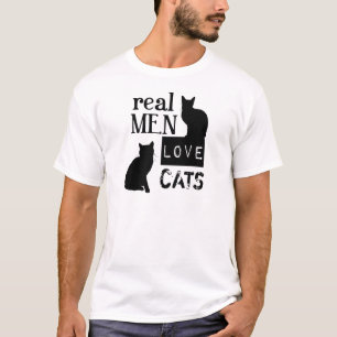 T-shirt Vrais chats d'amour d'hommes (disponibles dans
