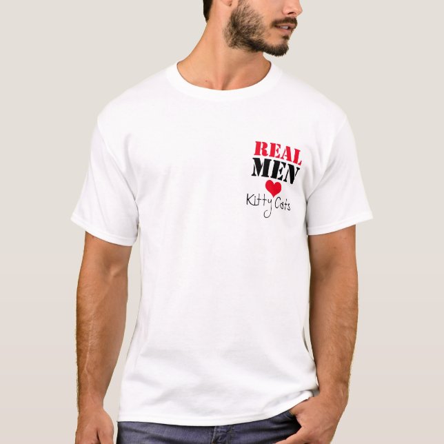 T-shirt Vrais chats de Kitty d'amour d'hommes (Devant)
