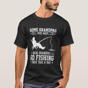 T-shirt Vrais Grands-Pères Allant à la Pêche Puis Font la