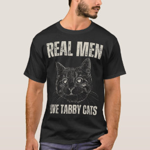 T-shirt Vrais Hommes Aime Tabby Chats Papa Drôle Vintage