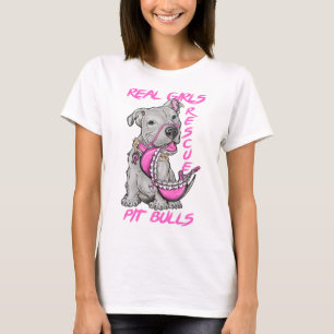 T-shirt Vrais pitbulls de délivrance de filles