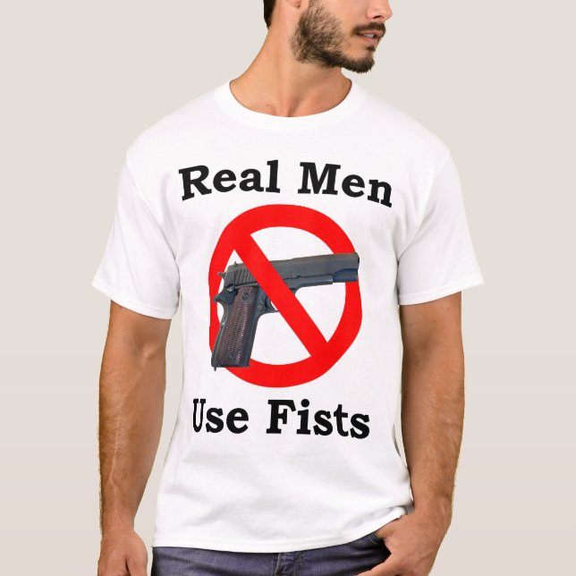 T-shirt Vrais poings d'utilisation d'hommes (Devant)