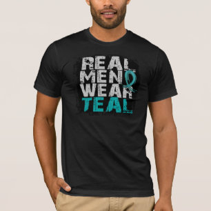T-shirt Vrais vêtements pour hommes Teal de Cancer ovarien