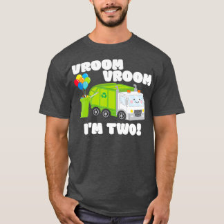 T-shirt Vroom Vroom Deux Garbage d'anniversaire de 2 ans
