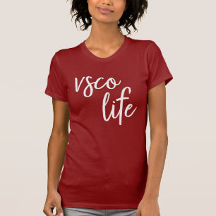 T-shirt VSCO Life, simple, Décontracté, blanc sur Bourgogn