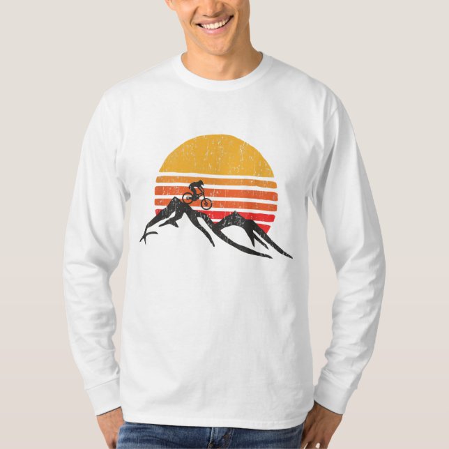 T-shirt VTT Vintage Sunset Design graphique (Devant)