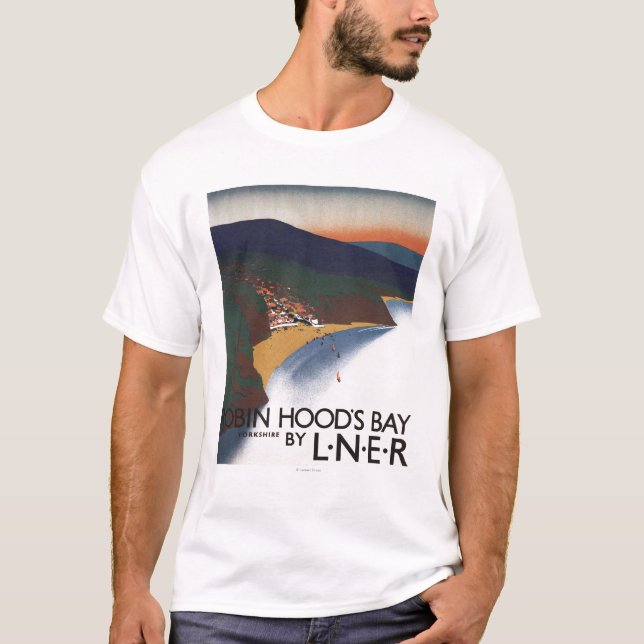 T-shirt Vue aérienne d'affiche de chemin de fer de baie et (Devant)