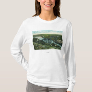 T-shirt Vue aérienne de crique de Rondout et de pont de