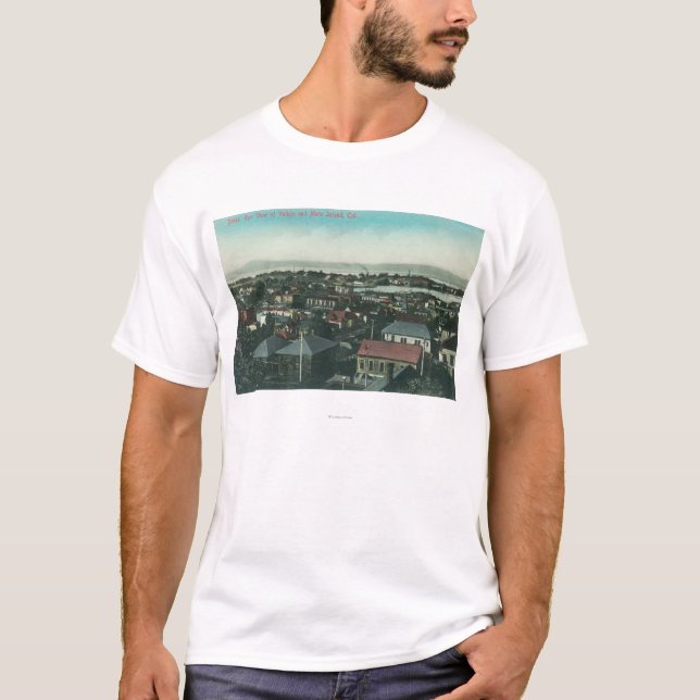 T-shirt Vue aérienne de la ville et de l'île de jument (Devant)