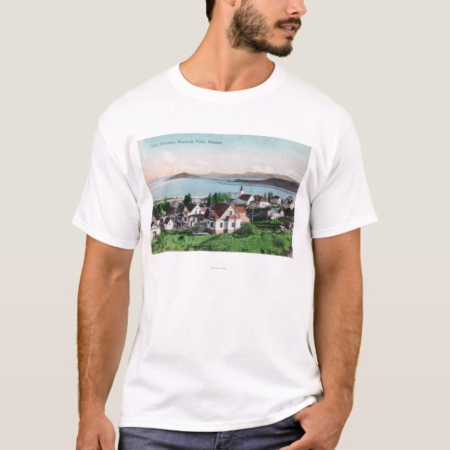 T-shirt Vue aérienne de la ville et du lac Ewauna (Devant)