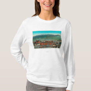 T-shirt Vue aérienne de montagne de ville et de montagne