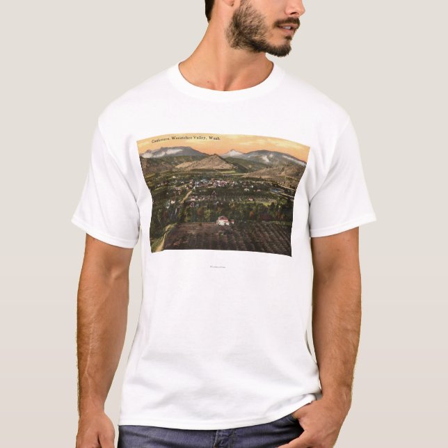 T-shirt Vue aérienne de ville et de vallée (Devant)