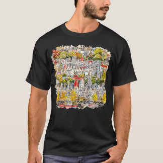 T-shirt Vue Aérienne Des Maisons À Amsterdam Pays-Bas