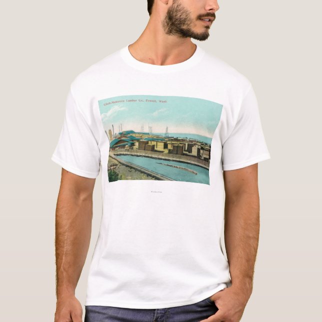 T-shirt Vue aérienne du bois de charpente Co de (Devant)