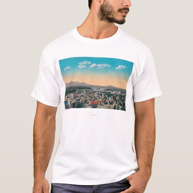 T-shirt Vue aérienne du d'Alene de CityCoeur, (Devant)