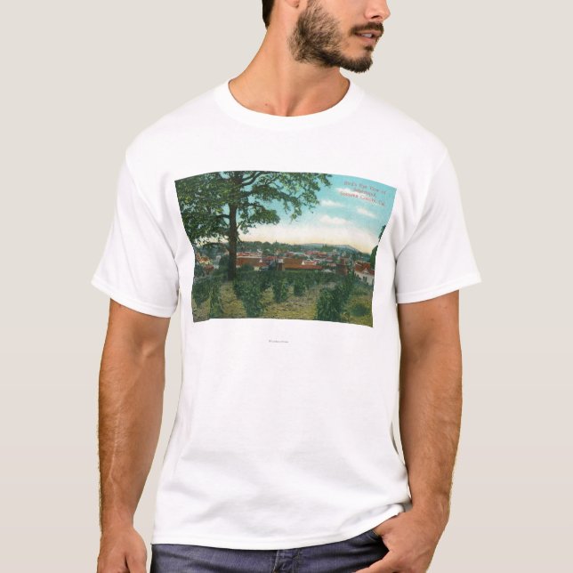 T-shirt Vue aérienne du TownSebastopol, CA (Devant)