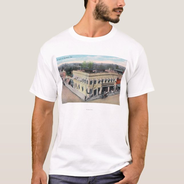 T-shirt Vue aérienne d'un coin de la rue de Hanford (Devant)