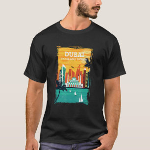 T-shirt Vue ancienne de la ville de Dubaï avec des gratte-