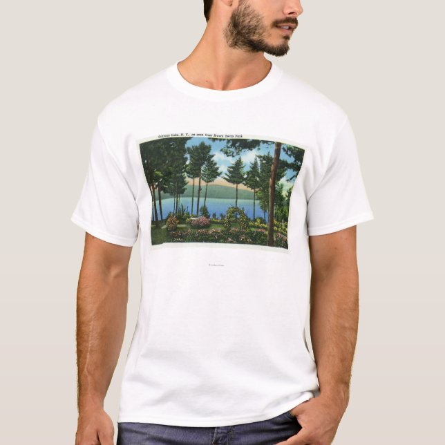 T-shirt Vue Brown de parc de cygne du lac (Devant)