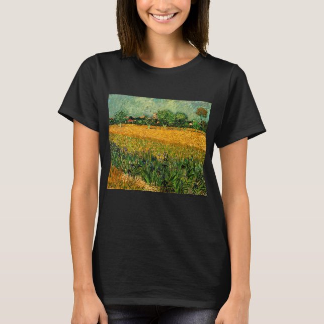 T-shirt Vue d'Arles avec des iris par Vincent van Gogh (Devant)