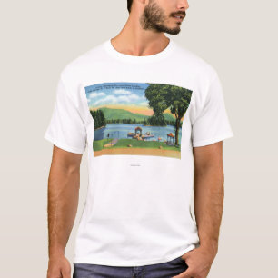T-shirt Vue de baie d'algonquin du mâle Mt et du bouton