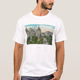 T-shirt Vue de capitol d'état et éducatif extérieurs