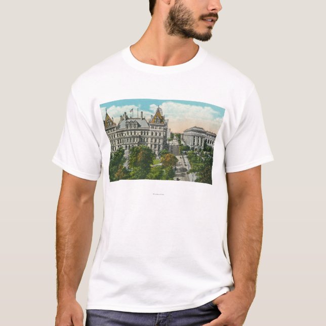 T-shirt Vue de capitol d'état et éducatif extérieurs (Devant)