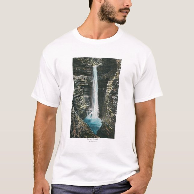 T-shirt Vue de cascade de caverne (Devant)