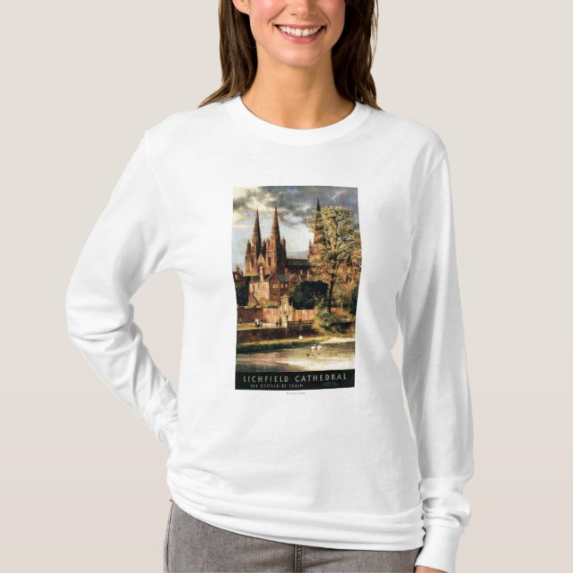 T-shirt Vue de cathédrale de Lichfield (Devant)