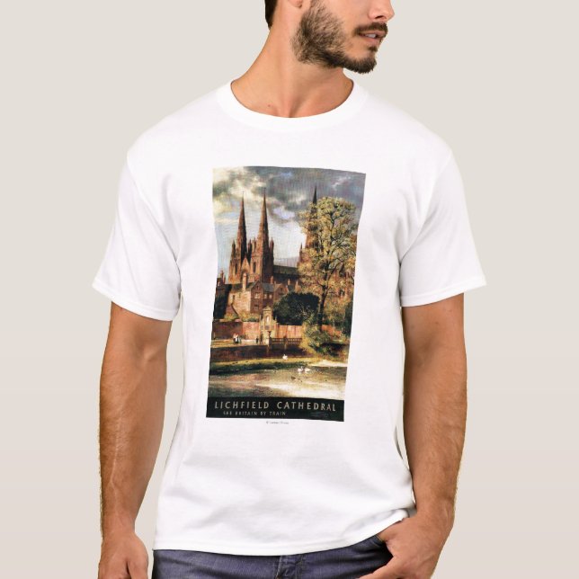 T-shirt Vue de cathédrale de Lichfield (Devant)